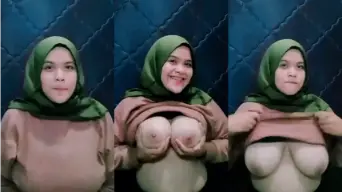 Kerudung Ijo Pamer Toket Viral Video by KingBokep